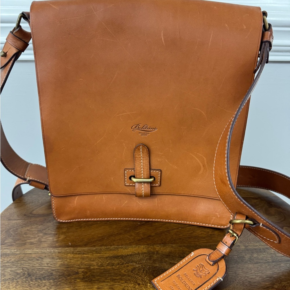 Boldrini Selleria "Giorgio" Florentine Va-chetta Italian Leather Messenger Bag
